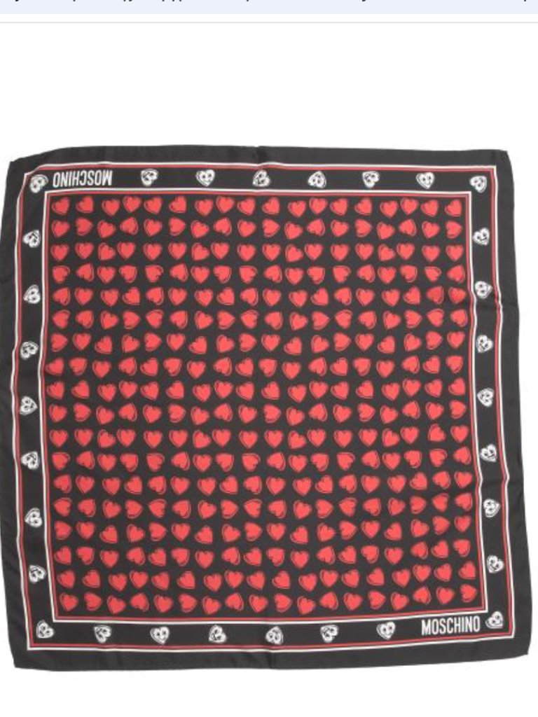 Moschino Made In Italy 100 Silk Heart Scarf